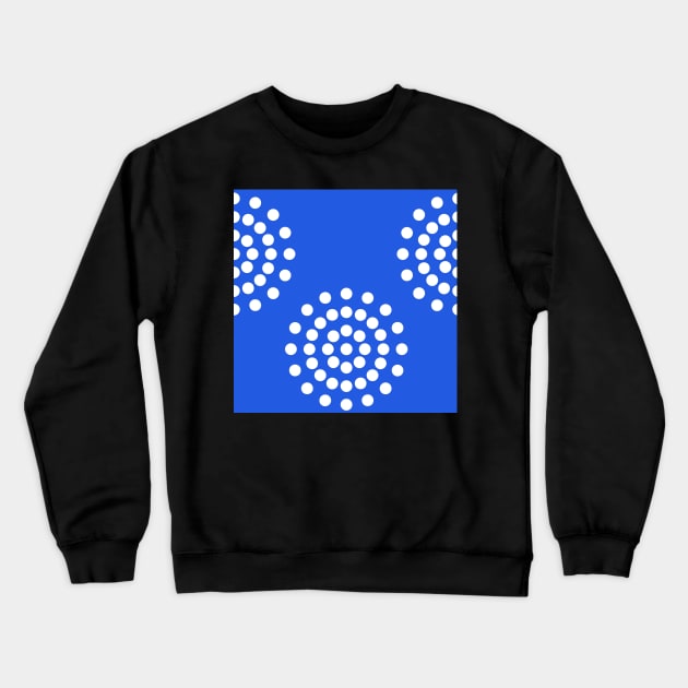 Pattern with white dots on blue background Crewneck Sweatshirt by marina63